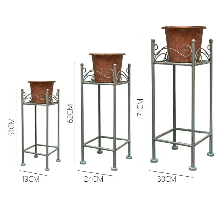 Combined Ladder iron stand for plant Flower Shelf for Outdoor metal flower stand 3 tier metal plant stand
