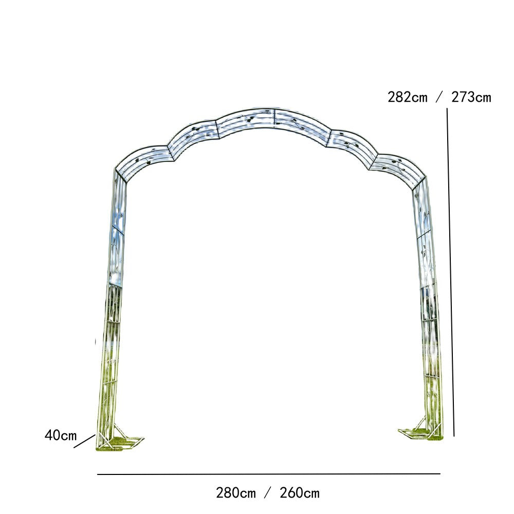 Arbor de arco de jardim de metal, facilmente montado, para gramado, quintal, pátio, festa, treliça para várias plantas de escalada, rosas, videiras