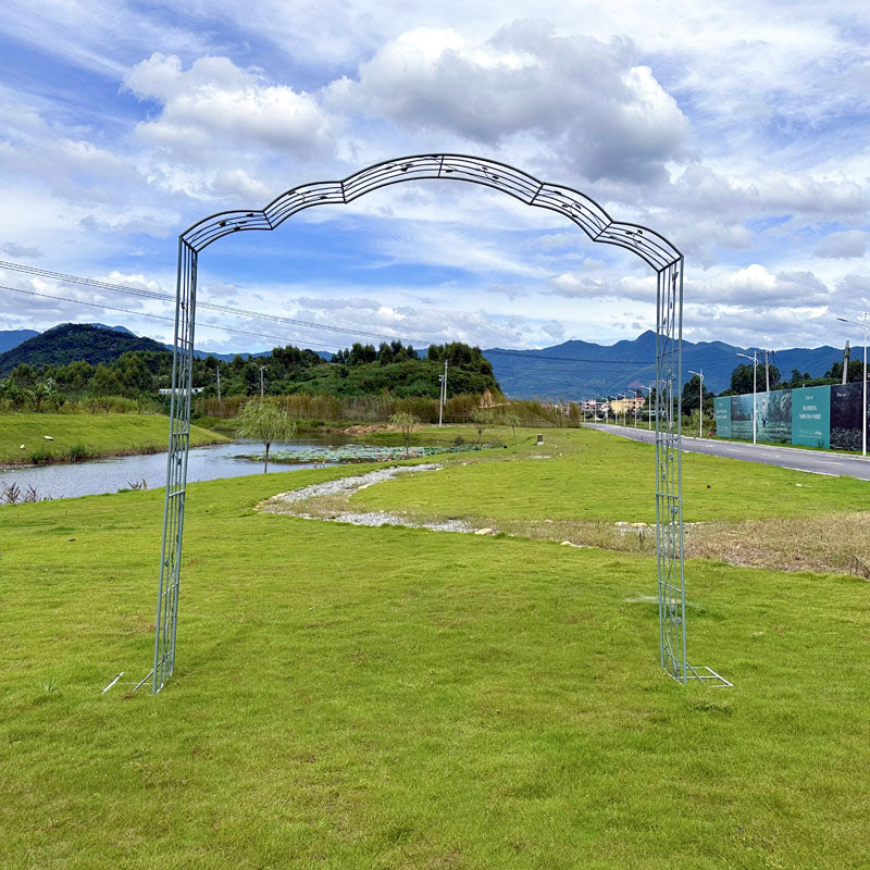 Arbor de arco de jardim de metal, facilmente montado, para gramado, quintal, pátio, festa, treliça para várias plantas de escalada, rosas, videiras