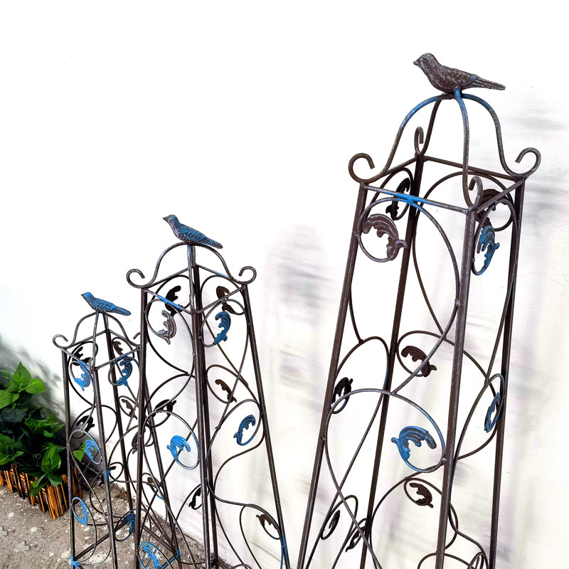 Made In China Set of 3 Round Outdoor Metal Garden obelisk trellis for climbing plants outdoor plant trellis