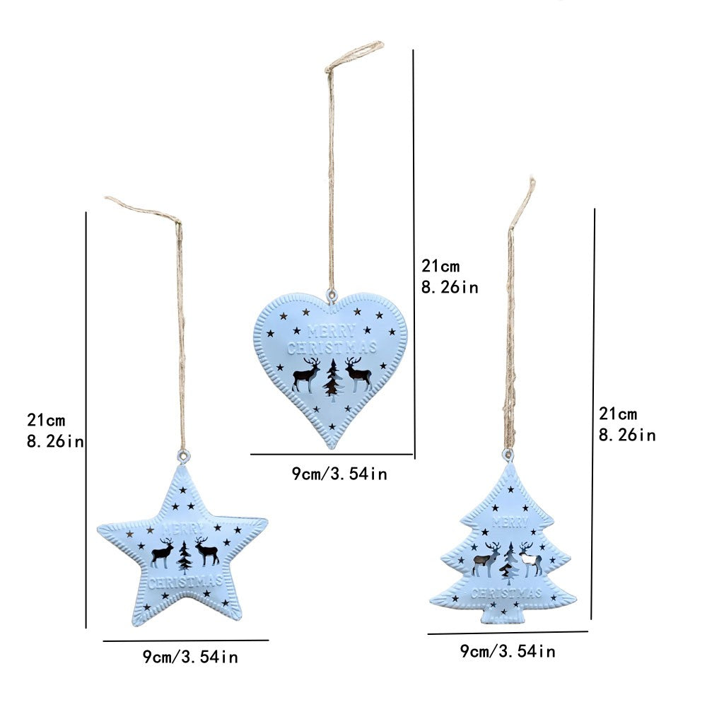 Sublimation Blank Christmas Metal Snowflake Ornaments Christmas Tree Decoration christmas decoration supplies