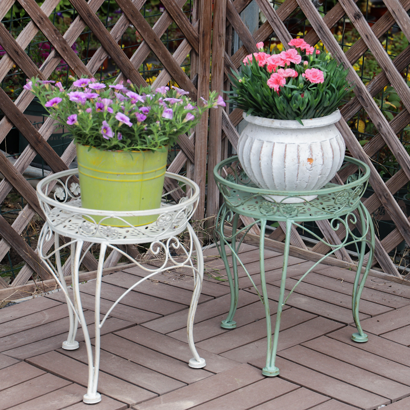 Vaso de flores plantador rack metal fezes design revestido uso interno/externo jardim vasos de flores & plantadores para suporte de planta de ferro