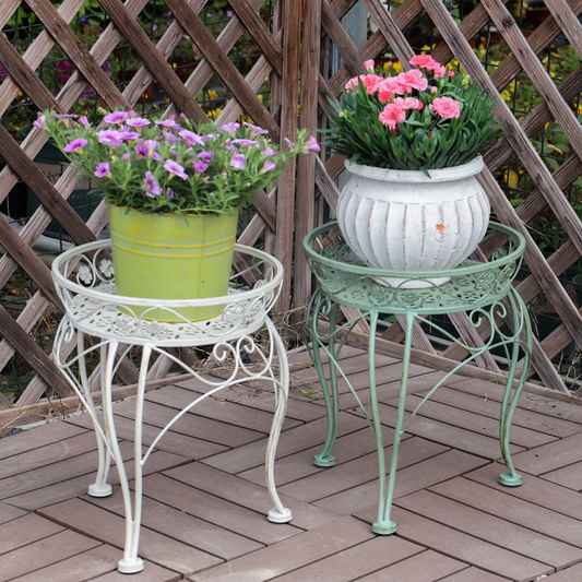 Vaso de flores plantador rack metal fezes design revestido uso interno/externo jardim vasos de flores & plantadores para suporte de planta de ferro