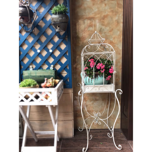Vaso de flores rack vaso planta alta cubo flor suporte em um suporte de metal planta