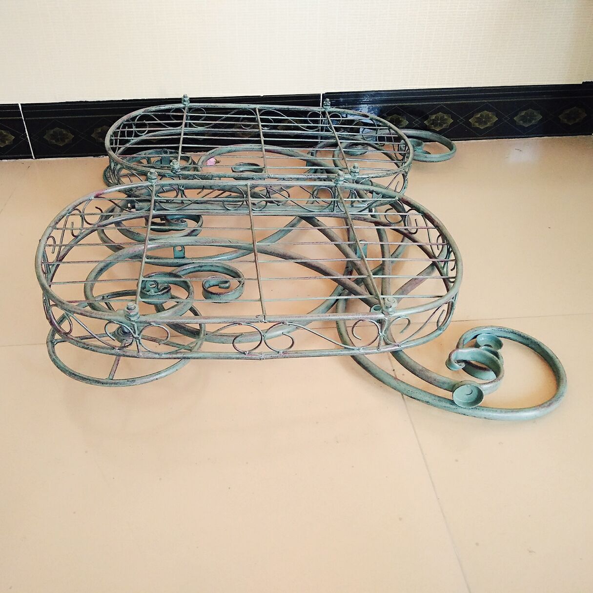 Outdoor Metal Bicycle Plant Stand Flower Pot Cart Holder for Home Garden Patio Garden Supplies