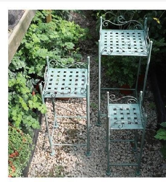 Combined Ladder iron stand for plant Flower Shelf for Outdoor metal flower stand 3 tier metal plant stand