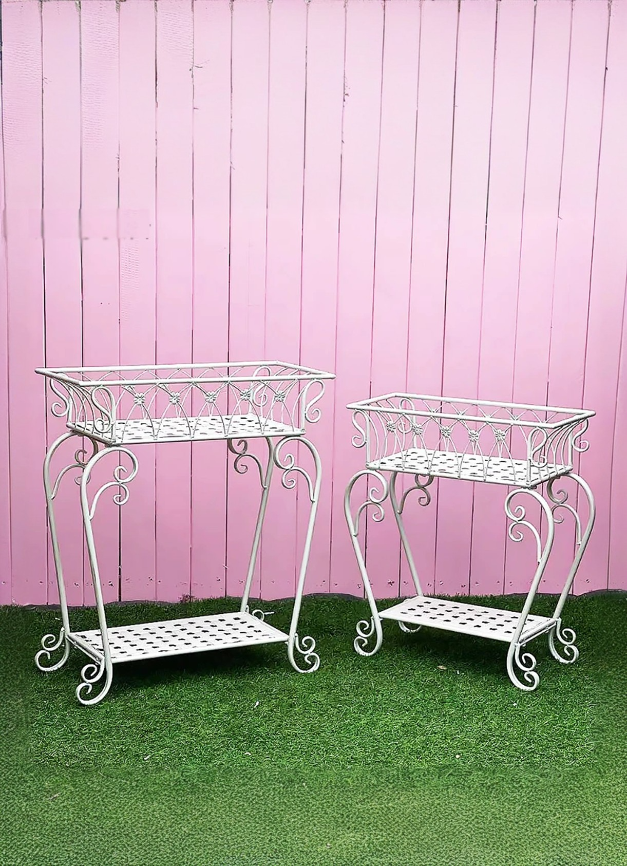 metal plant stand, patio stand 2 brackets, patio / garden / balcony features iron flower pot stand