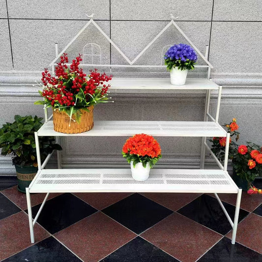 customized wrought iron home and garden deco ladder 3 tier plant stands