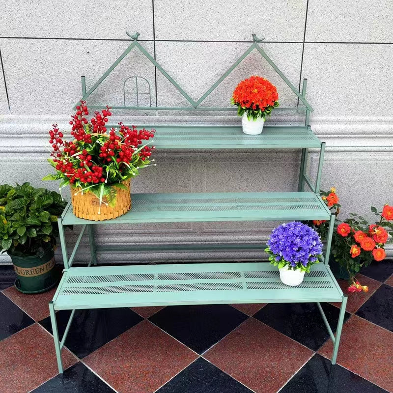 customized wrought iron home and garden deco ladder 3 tier plant stands