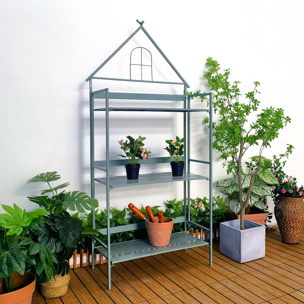 Suporte de exibição para plantas, suporte de flores para vasos suculentos, casa de jardim ao ar livre, bonsai, sala de estar, suporte de flores de metal