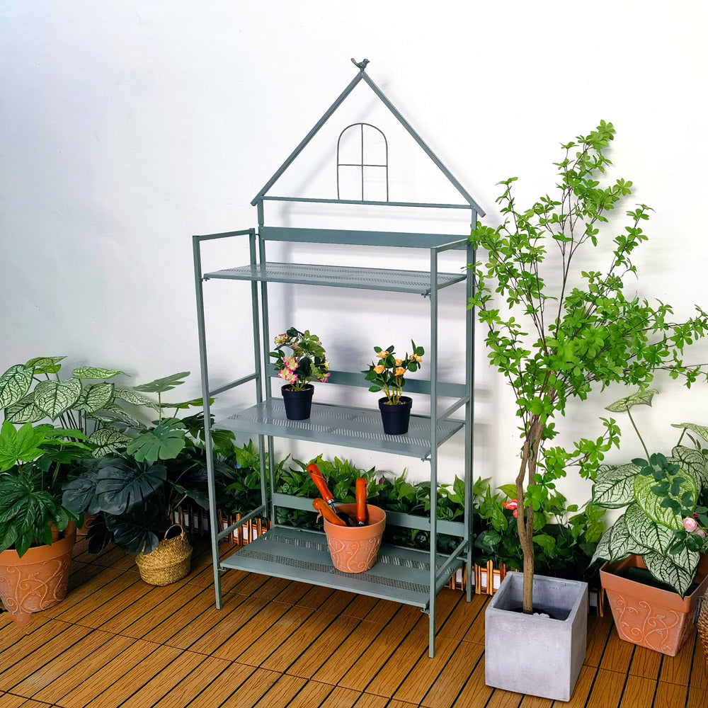 Suporte de exibição para plantas, suporte de flores para vasos suculentos, casa de jardim ao ar livre, bonsai, sala de estar, suporte de flores de metal