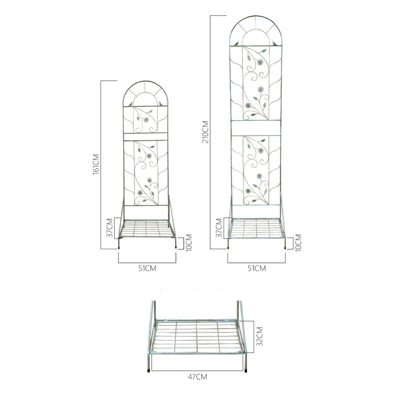 Garden Decoration Outdoor Black Garden Stake Square Foot Vine Powder Coated Framed Garden Trellis Plant Support for Climbing