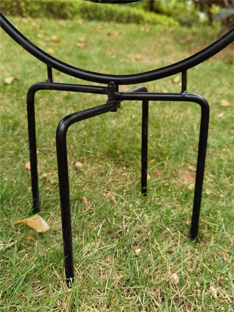 Garden Decorative Plant Pot Coco Coir Liner Hanging Planter Metal Basket Stand Set