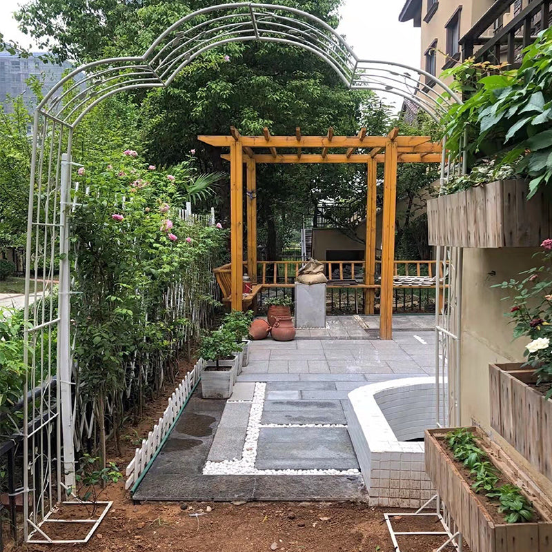 Arbor de arco de jardim de metal, facilmente montado, para gramado, quintal, pátio, festa, treliça para várias plantas de escalada, rosas, videiras