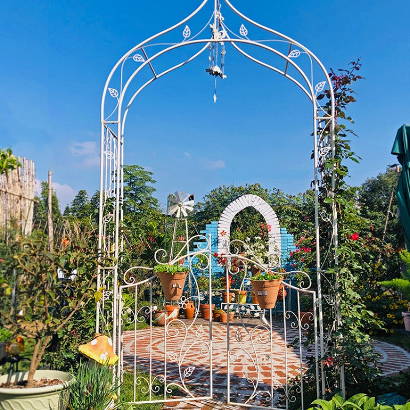 Arcos de jardim com portão, treliça de jardim, arco para escalada, plantas, rosas, videiras, suporte para jardim ao ar livre, gramado