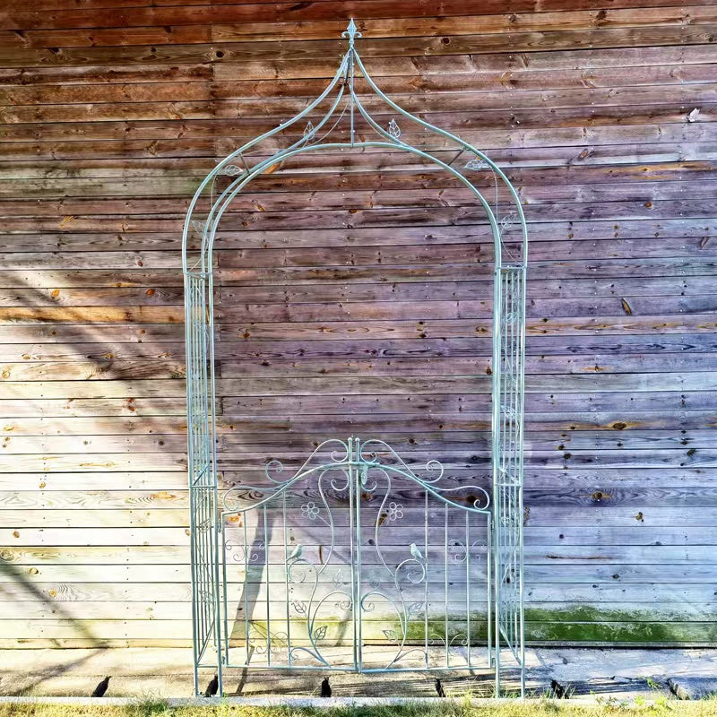 Arcos de jardim com portão, treliça de jardim, arco para escalada, plantas, rosas, videiras, suporte para jardim ao ar livre, gramado