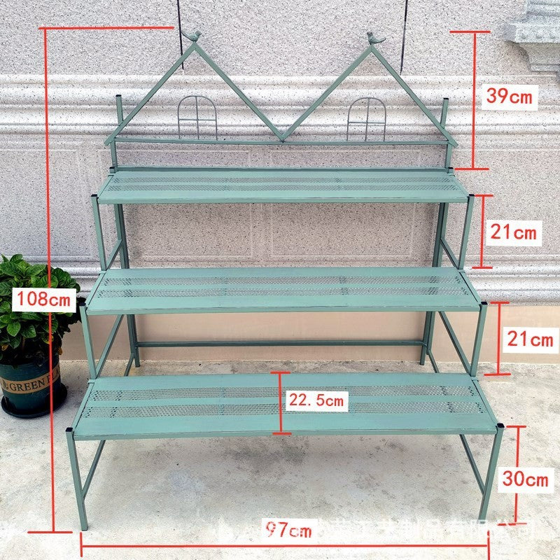 customized wrought iron home and garden deco ladder 3 tier plant stands