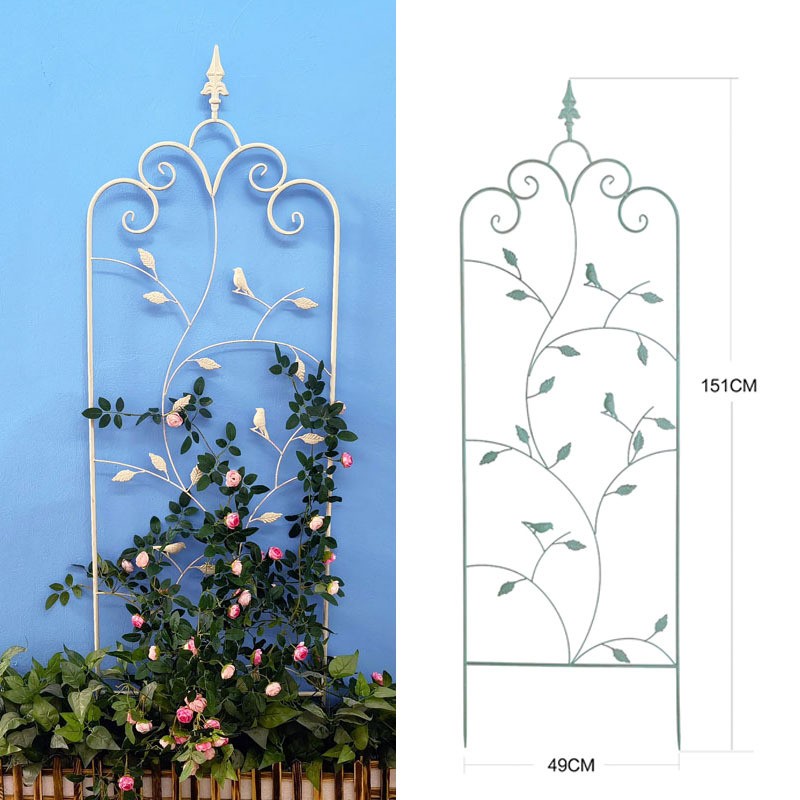 Wholesales Garden Decorative Wrought Iron Trellis Heavy Duty Black Rustproof Iron Metal Trellis for Potted Plants Support