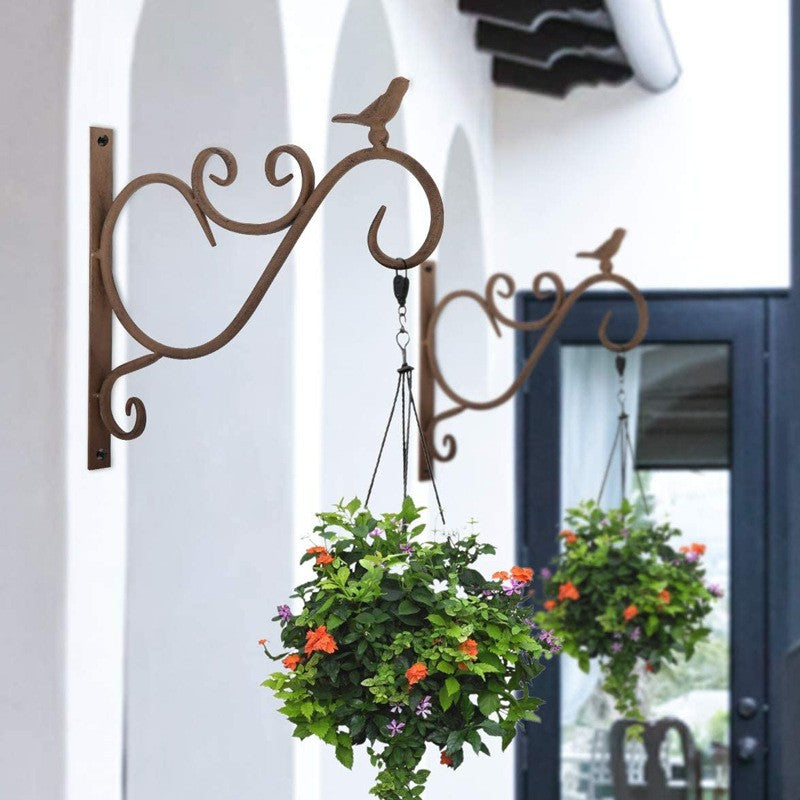 Metal Hanging Hook Plants Brackets,Wall Mount Bracket Durable Plant Hanger Hook for Hanging Plants Flower Basket