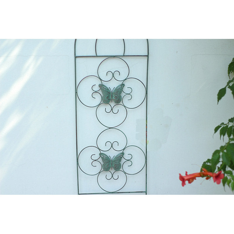 Butterfly style wrought iron plant climbing frame wrought iron flower rack floor-standing fence garden furniture outdoor