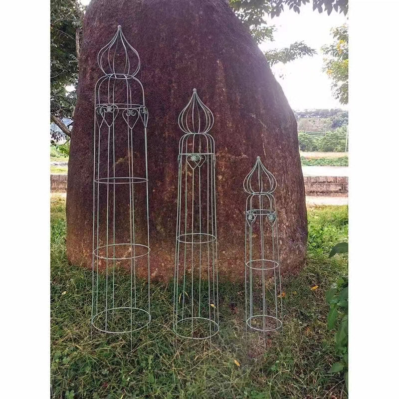 Plant Climbing Frame Outdoor Flower Stand Garden Obelisk Trellis Metal Plant Support Tower Flower Stand