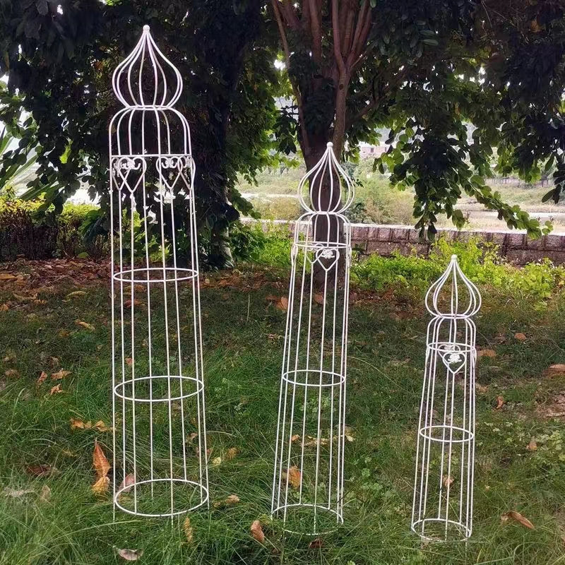 Plant Climbing Frame Outdoor Flower Stand Garden Obelisk Trellis Metal Plant Support Tower Flower Stand