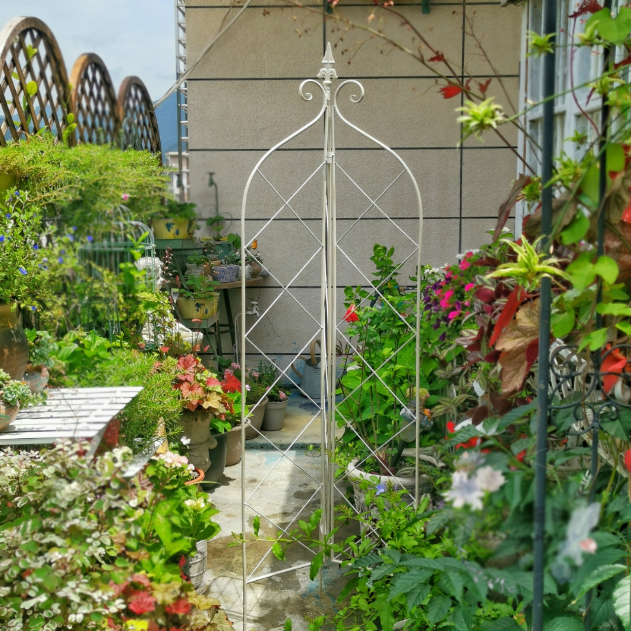 Garden Trellis Climbing Plants, Outdoor Indoor Potted Plant Support Round Obelisk Garden Trellis for Climbing Vine