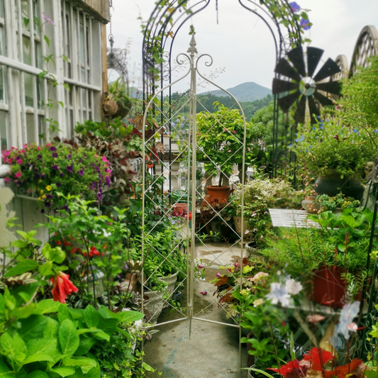 Garden Trellis Climbing Plants, Outdoor Indoor Potted Plant Support Round Obelisk Garden Trellis for Climbing Vine