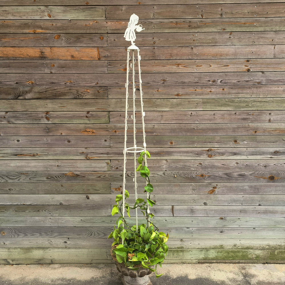 Watering angel climbing frame rose clematis special iron art retro old three-dimensional flower stand balcony potted plant stand