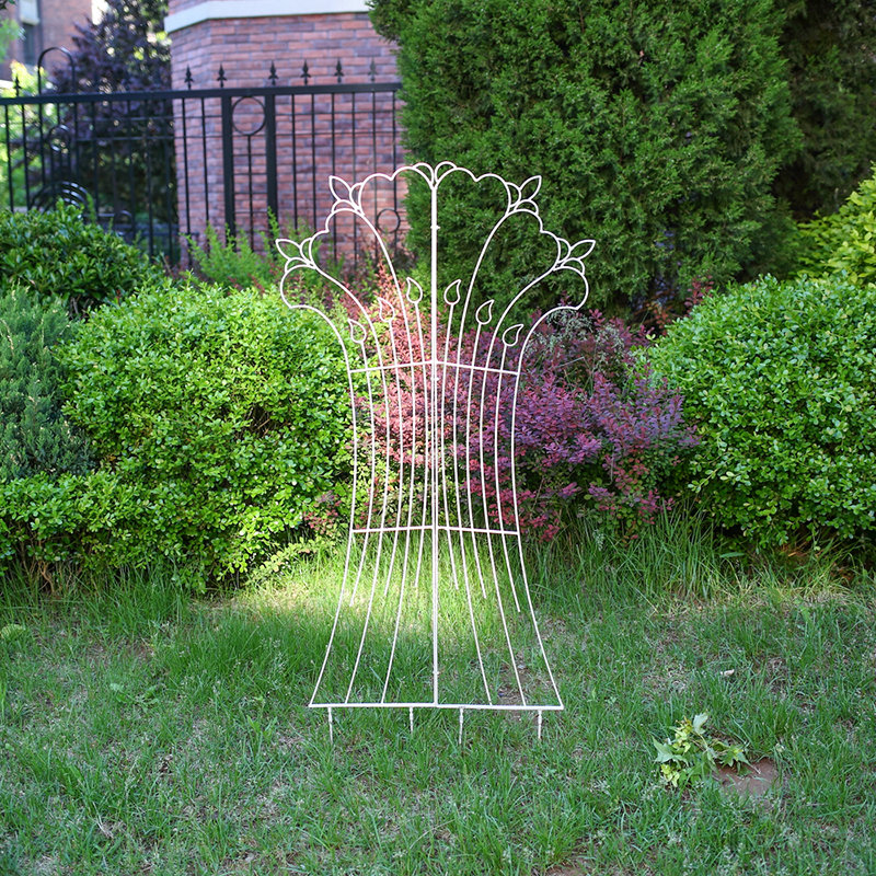 Peacock tail retro iron flower stand unlimited heightening iron clematis climbing rack balcony flower pot rack rose climbing rack