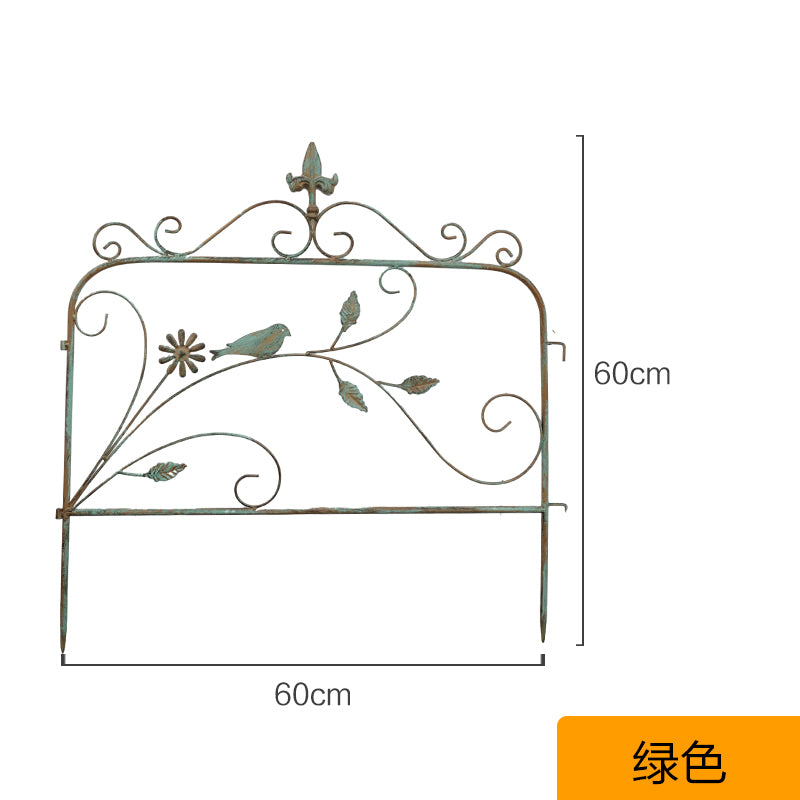 Garden fence iron retro old courtyard decoration small fence outdoor balcony plant support flower rack climbing rack