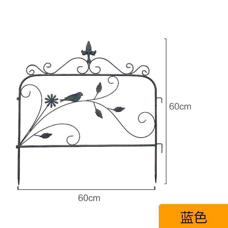 Garden fence iron retro old courtyard decoration small fence outdoor balcony plant support flower rack climbing rack