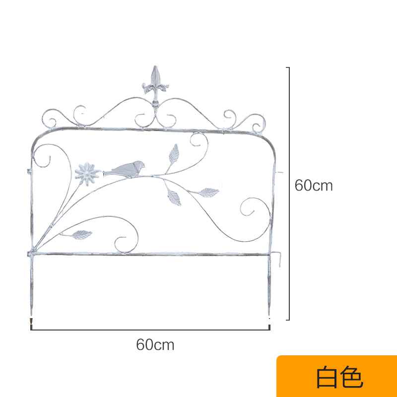 Garden fence iron retro old courtyard decoration small fence outdoor balcony plant support flower rack climbing rack