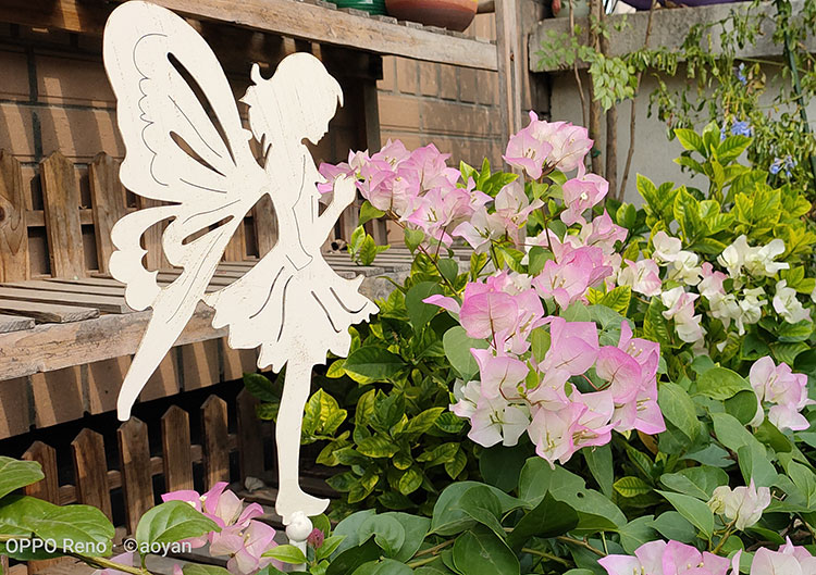 Iron Rustic Handcrafted Gold Metal Flower Garden Stake Yard Art Garden Decor Lawn Ornaments fairy garden accessories