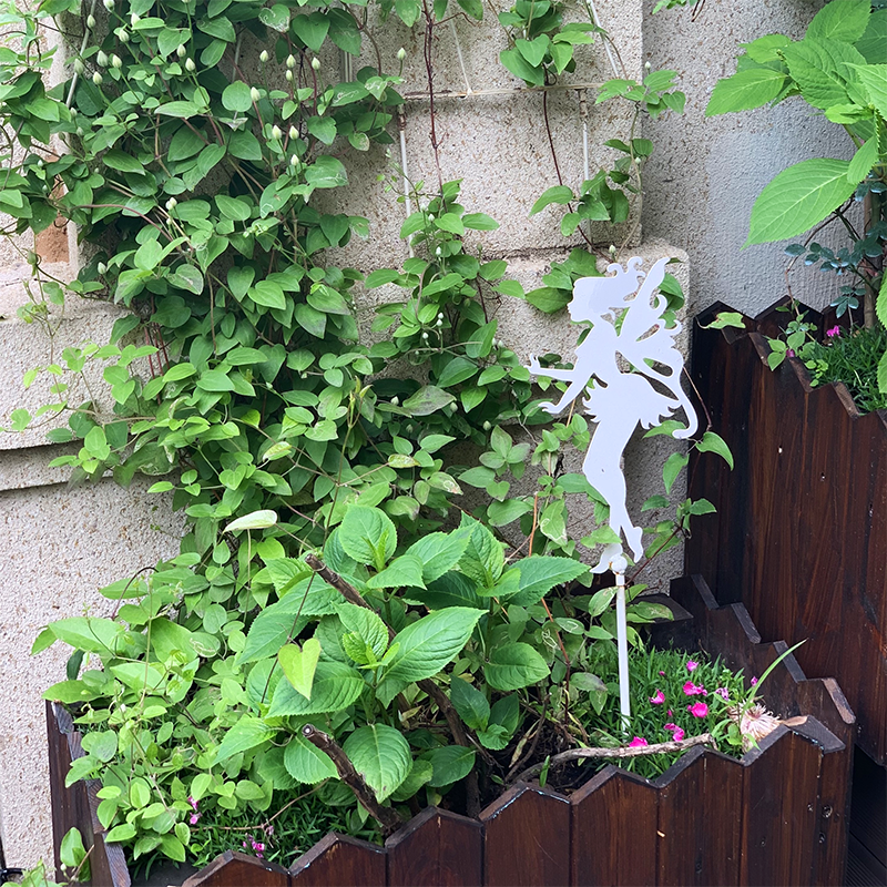 Iron Rustic Handcrafted Gold Metal Flower Garden Stake Yard Art Garden Decor Lawn Ornaments fairy garden accessories