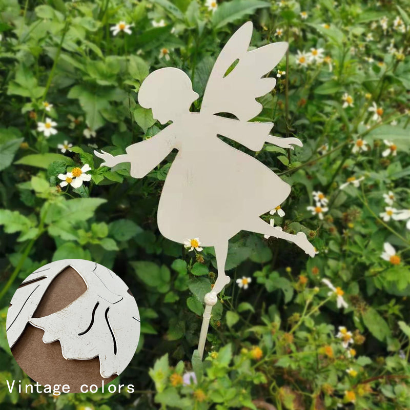 Iron Rustic Handcrafted Gold Metal Flower Garden Stake Yard Art Garden Decor Lawn Ornaments fairy garden accessories