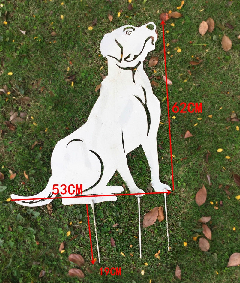 Hot Selling dog metal garden decor Yard Art Hollow Out dog Shape Silhouette Stake Yard Art decorative stakes for garden