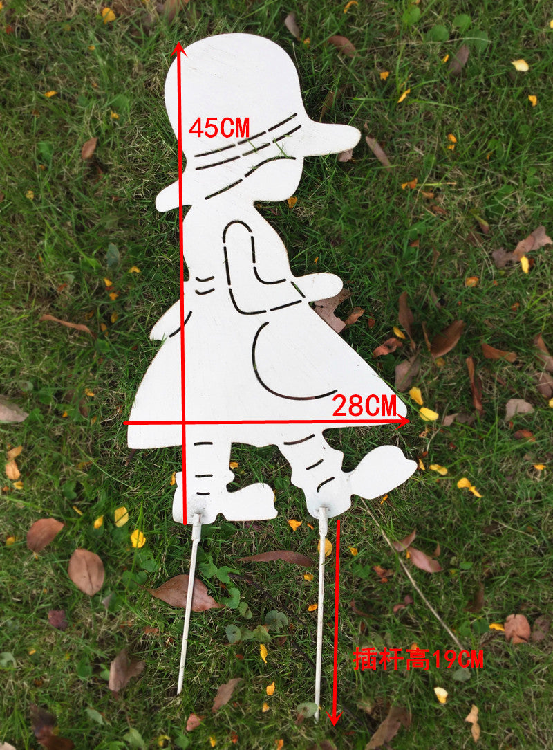 Garden Decor Boy and girl Outdoor Garden Yard Metal Decorative Stake for Garden