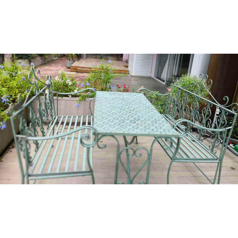 Wholesale Best Choice Antique White Scrolled Metal Wrought Iron Garden Outdoor Patio Folding Benches