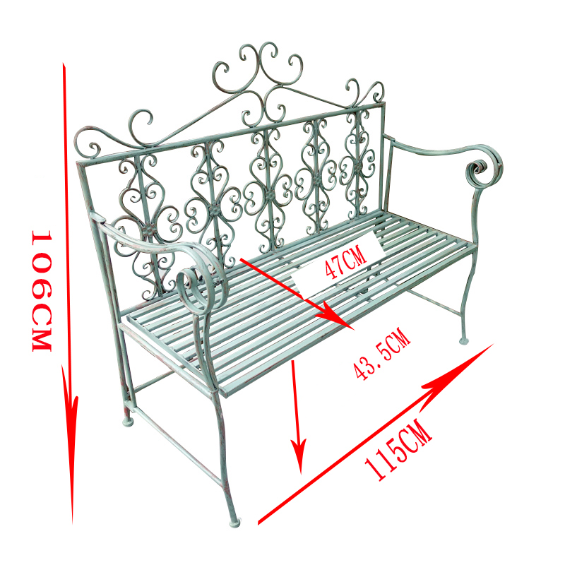 Wholesale Best Choice Antique White Scrolled Metal Wrought Iron Garden Outdoor Patio Folding Benches