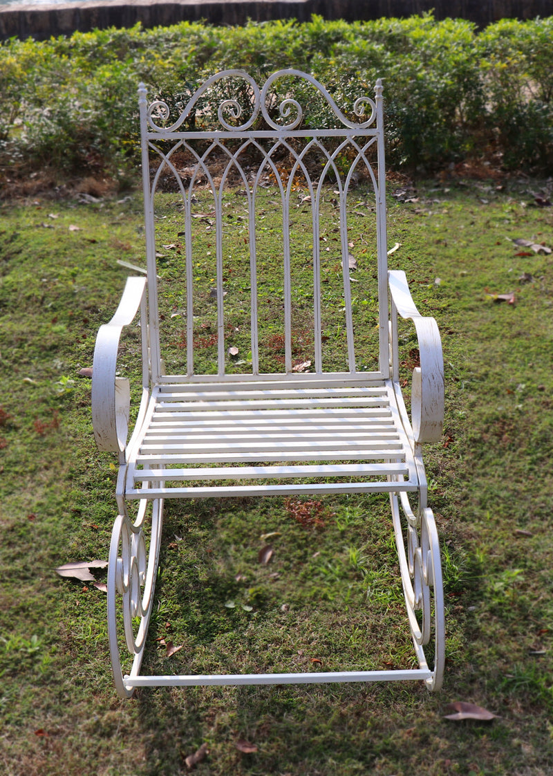 Garden & Patio Furniture Decoration Wrought Iron Outdoor Rocking Chair Metal Rocking Chair