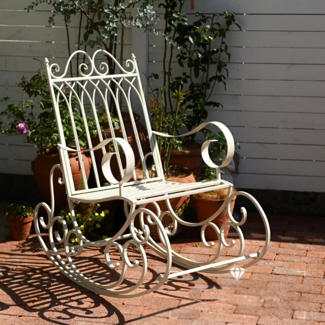Garden & Patio Furniture Decoration Wrought Iron Outdoor Rocking Chair Metal Rocking Chair