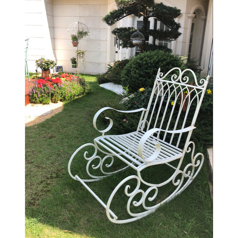 Garden & Patio Furniture Decoration Wrought Iron Outdoor Rocking Chair Metal Rocking Chair