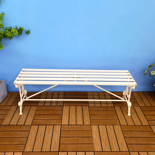 Antique Iron Metal Outdoor Garden Bench Patio Porch Garden Wrought Iron Decorative Folding Double Seat Benches