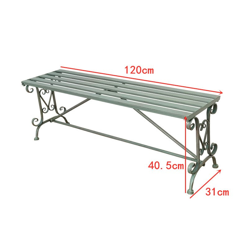 Antique Iron Metal Outdoor Garden Bench Patio Porch Garden Wrought Iron Decorative Folding Double Seat Benches
