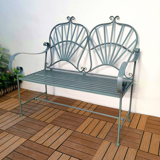 Iron Frame Black Patio Loveseats Outdoor Garden Bench patio benches