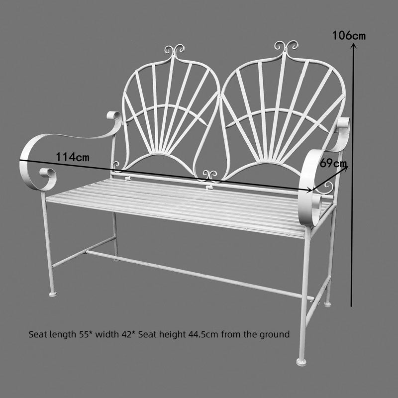 Iron Frame Black Patio Loveseats Outdoor Garden Bench patio benches
