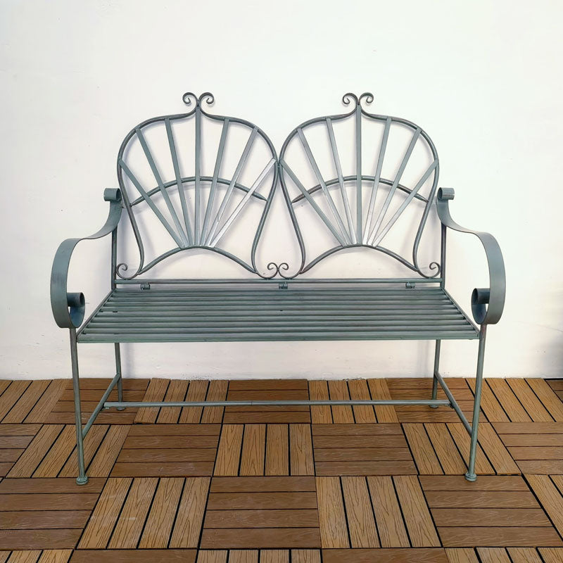 Iron Frame Black Patio Loveseats Outdoor Garden Bench patio benches