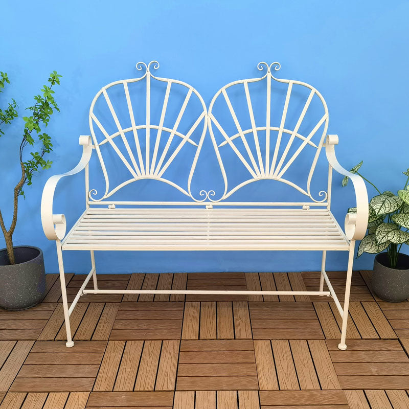 Iron Frame Black Patio Loveseats Outdoor Garden Bench patio benches