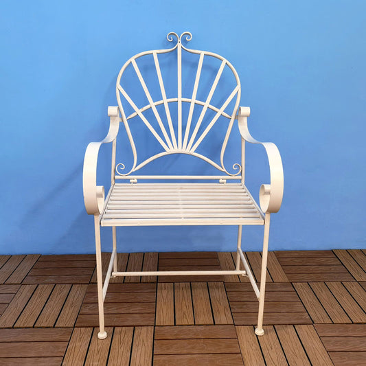 Vintage Metal Garden Outdoor Folding Chairs Bench Seating Wrought Iron Benches